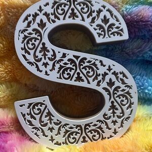 T.J.Maxx White Decorative Letter S